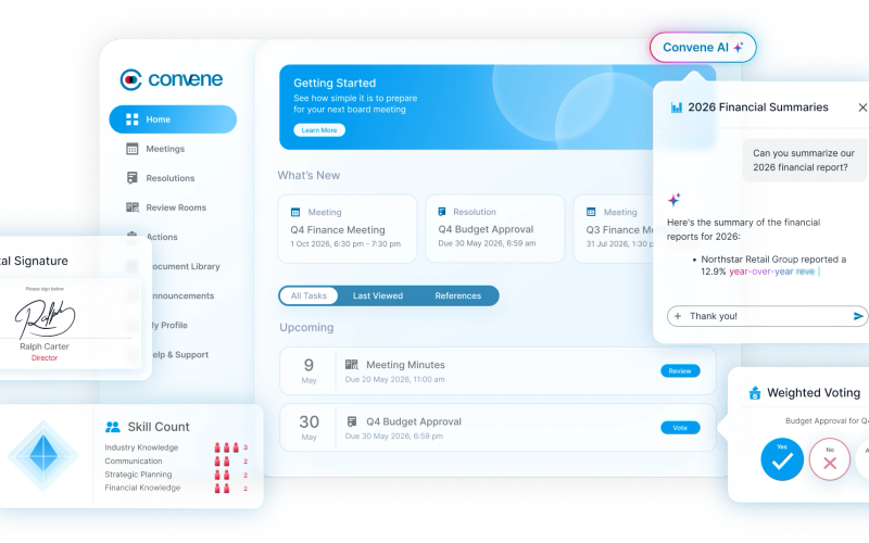 Convene e-Board interface