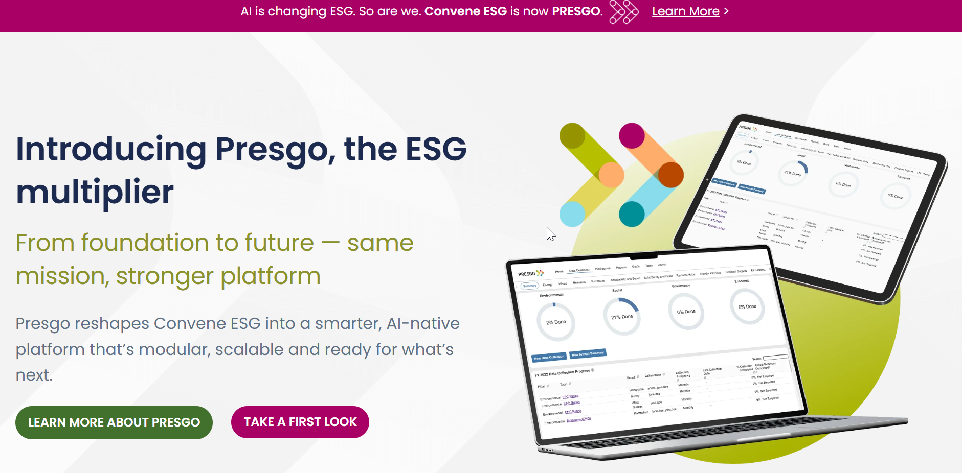Convene ESG interface